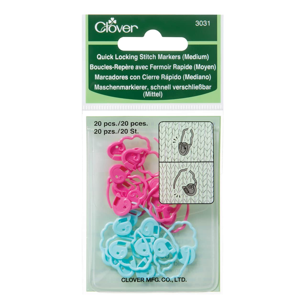 Clover&#xAE; Quick-Locking Stitch Markers, Medium